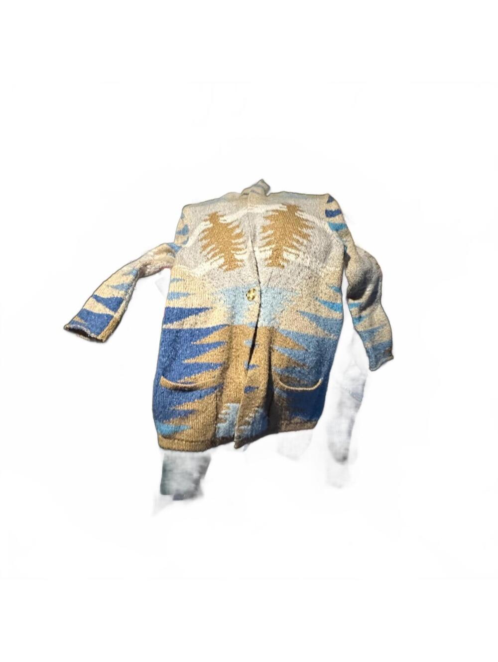 J.Jill Wool-Blend Southwestern Pattern Cardigan Sweater, Size Medium